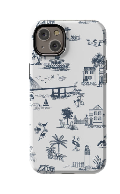 Charleston Toile iPhone Case Phone Case Navy / iPhone 14 Plus / Tough Katie Kime