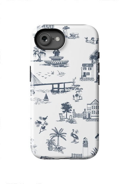 Charleston Toile iPhone Case Phone Case Navy / iPhone 16e / Tough Katie Kime