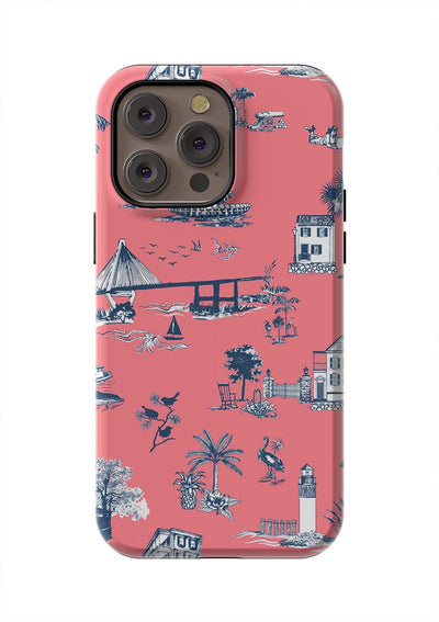 Charleston Toile iPhone Case Phone Case Tough / iPhone 14 Pro Max / Coral Katie Kime