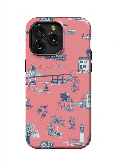 Charleston Toile iPhone Case Phone Case Tough / iPhone 15 Pro Max / Coral Katie Kime