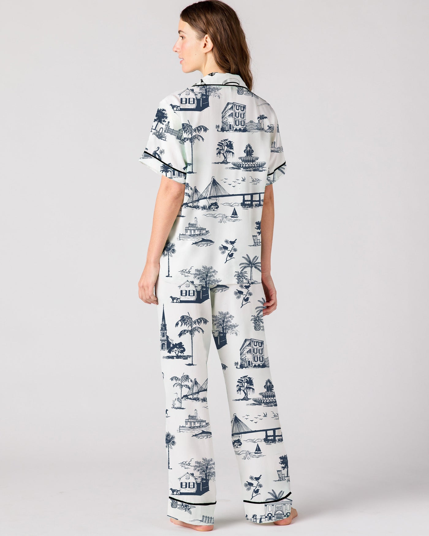 Charleston Toile Pajama Pants Set Pajama Set Katie Kime