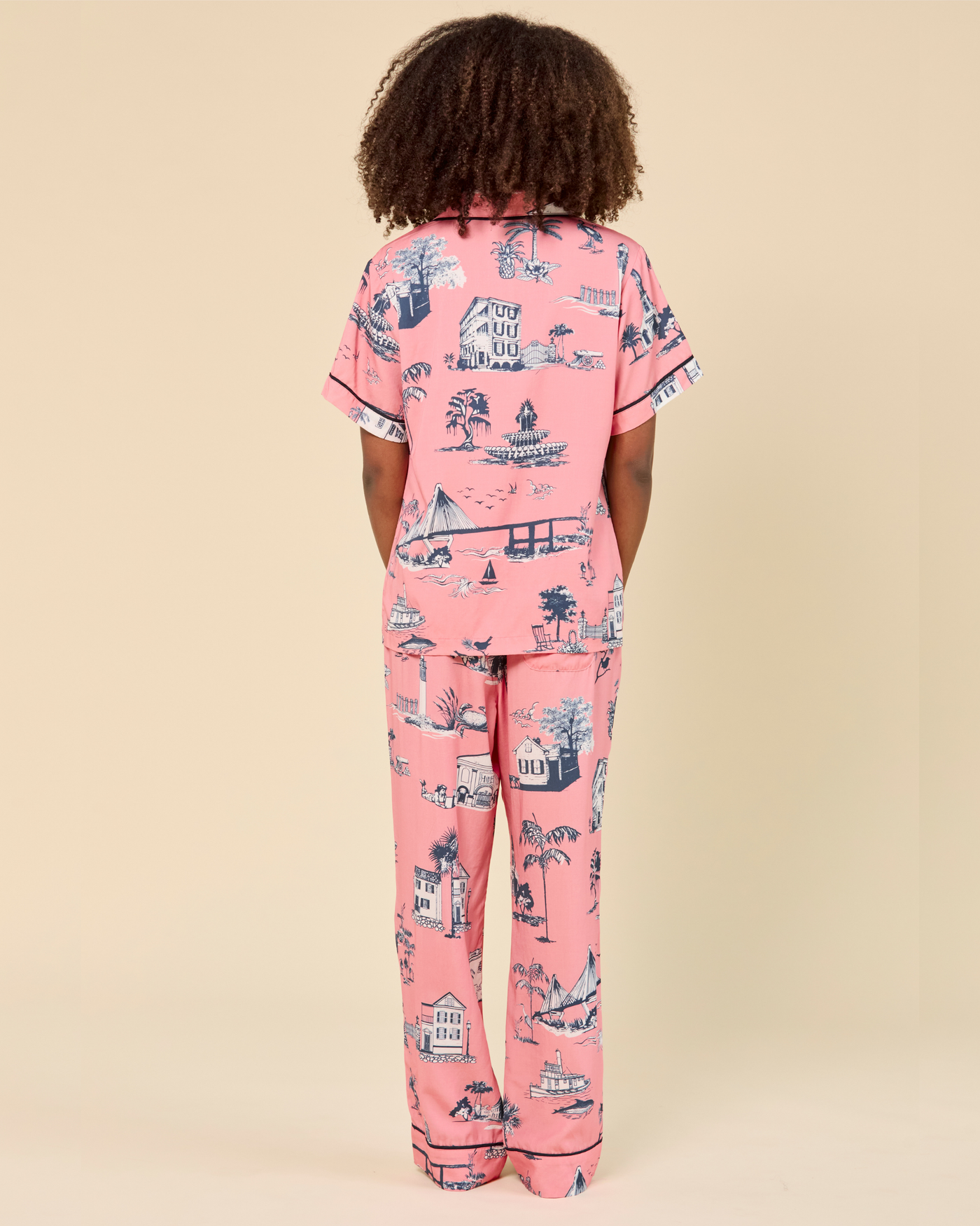 Charleston Toile Pajama Pants Set Pajama Set Katie Kime