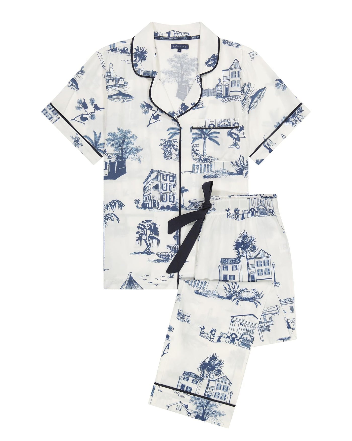 Charleston Toile Pajama Pants Set Pajama Set Katie Kime