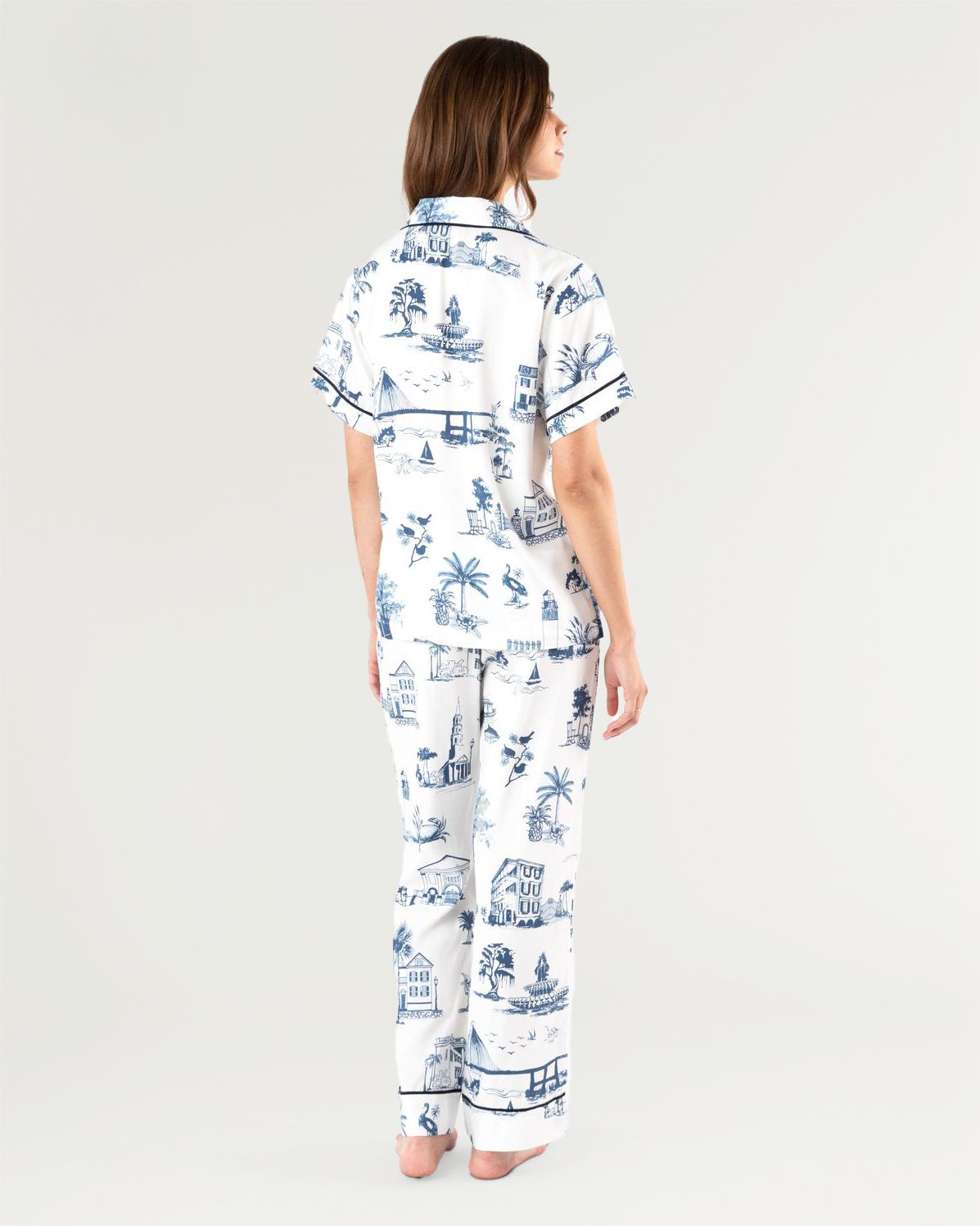 Charleston Toile Pajama Pants Set Pajama Set Katie Kime