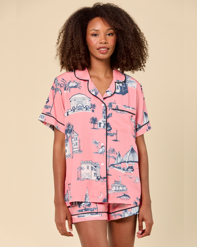 Charleston Toile Pajama Shorts Set Pajama Set Katie Kime