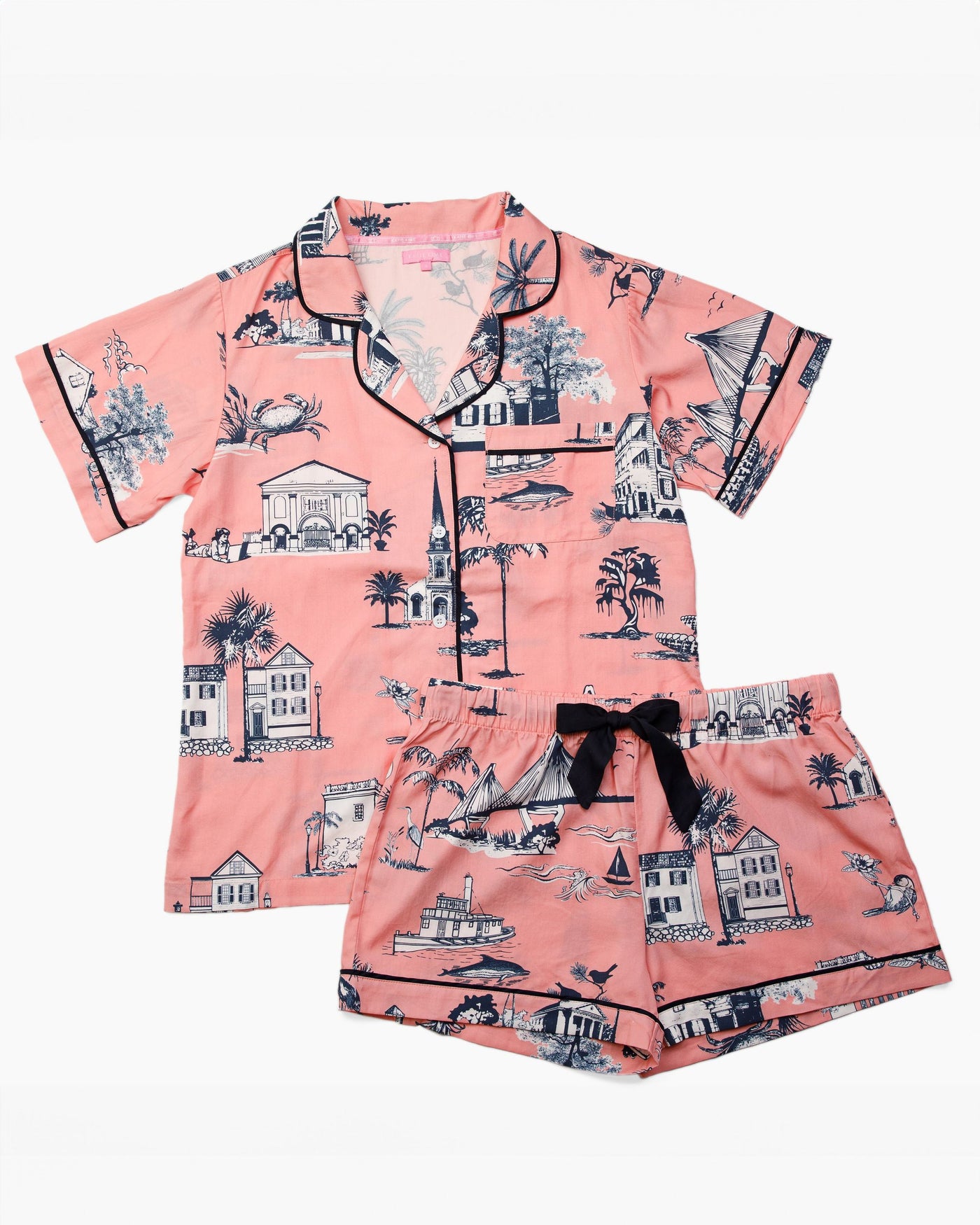 Charleston Toile Pajama Shorts Set Pajama Set Katie Kime