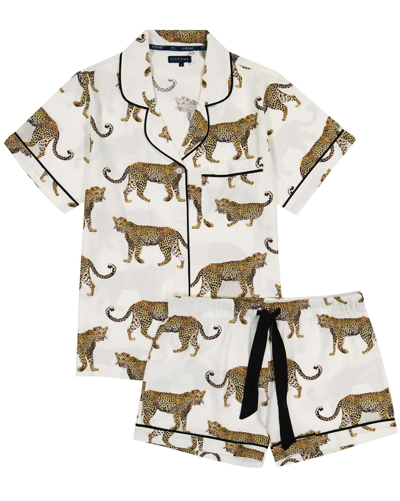 Cheetahs Pajama Shorts Set Pajama Set Katie Kime