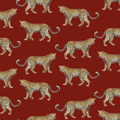 Cheetahs Peel & Stick Wallpaper Peel & Stick Wallpaper Dark Red / Sample Katie Kime