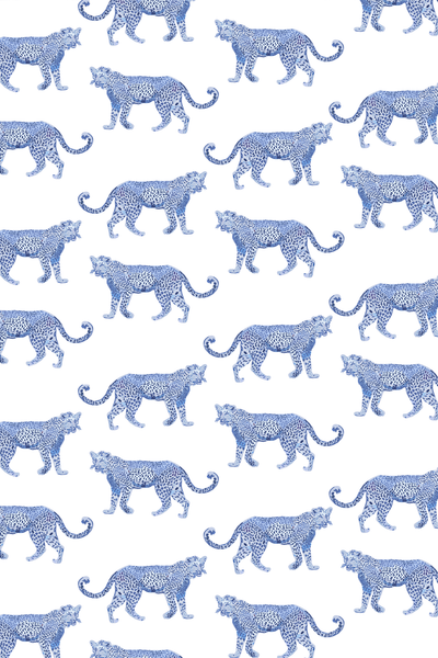 Cheetahs Peel & Stick Wallpaper Peel & Stick Wallpaper Light Blue / 24"x 48" Katie Kime