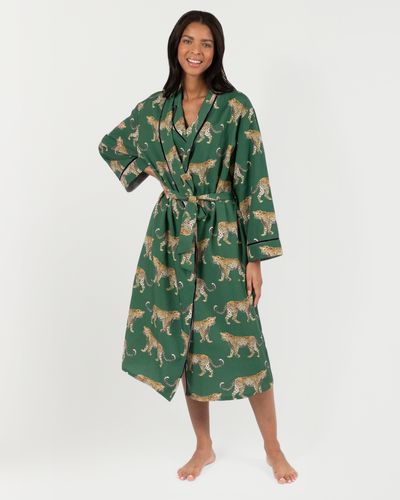 Cheetahs Robe Robe Green / S/M Katie Kime
