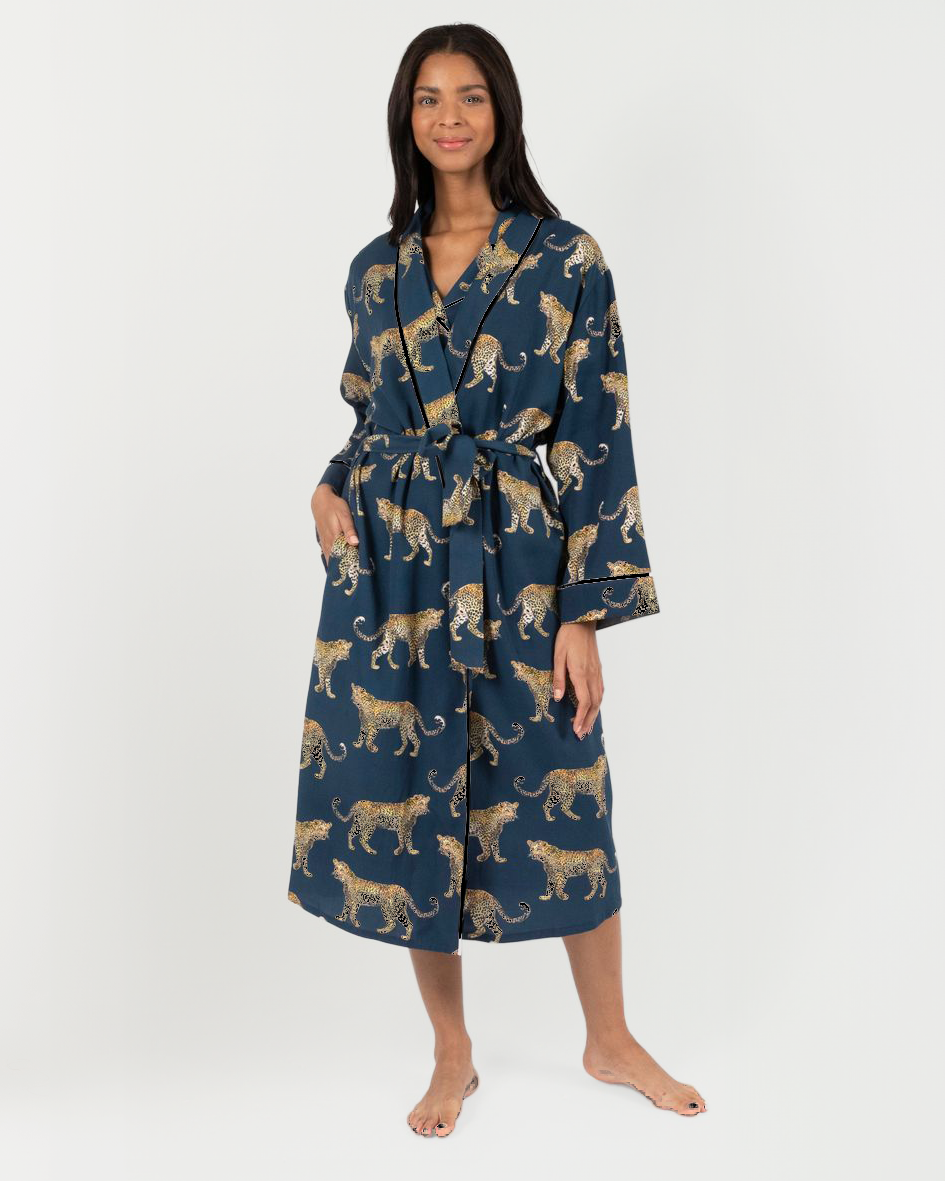 Cheetahs Robe Robe Navy / S/M Katie Kime