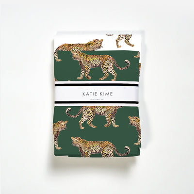 Cheetahs Tea Towel Set Tea Towel White Hunter Katie Kime