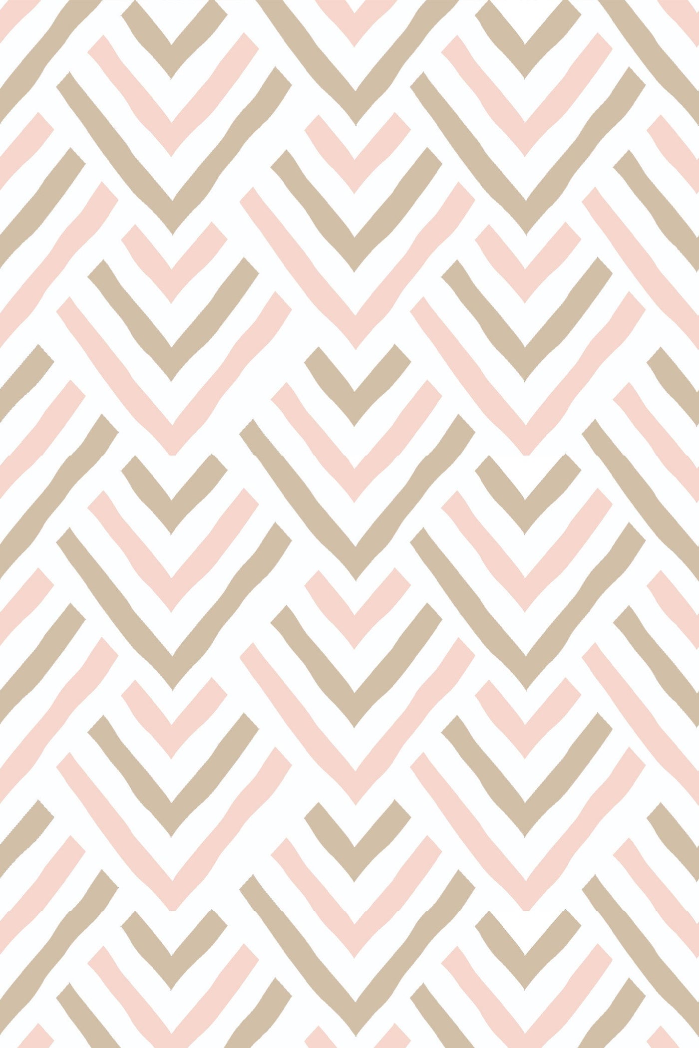 Chevron Traditional Wallpaper Wallpaper Pink Brown / Single Roll Katie Kime