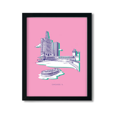 Chicago Print Gallery Print Pink / 8x10 / Black Frame Katie Kime