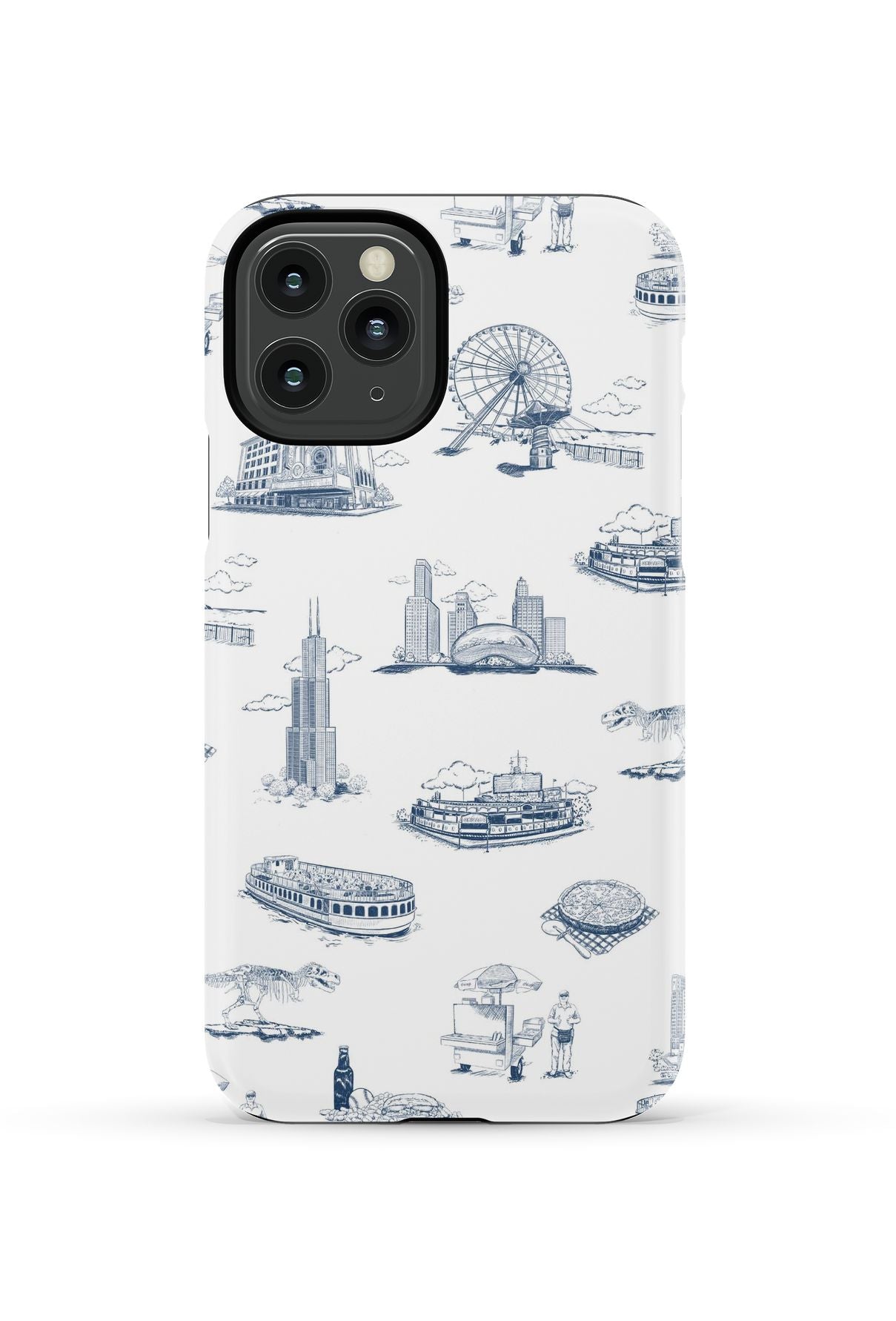 Chicago Toile iPhone Case Phone Case Navy / iPhone 11 Pro / Tough Katie Kime