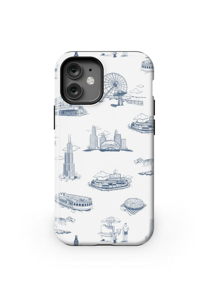 Chicago Toile iPhone Case Phone Case Navy / iPhone 12 Mini / Tough Katie Kime