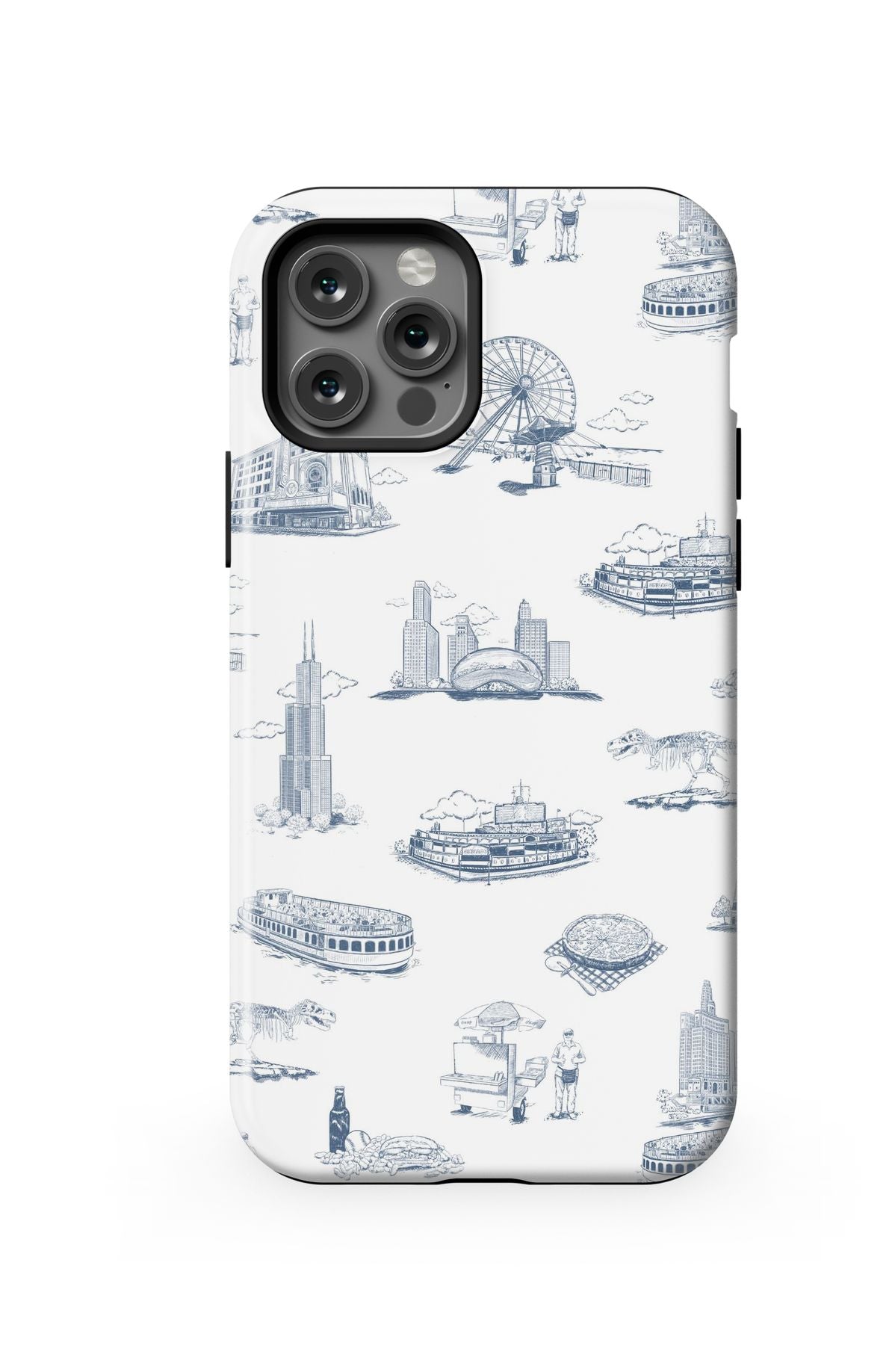 Chicago Toile iPhone Case Phone Case Navy / iPhone 12 Pro / MagSafe Tough Katie Kime