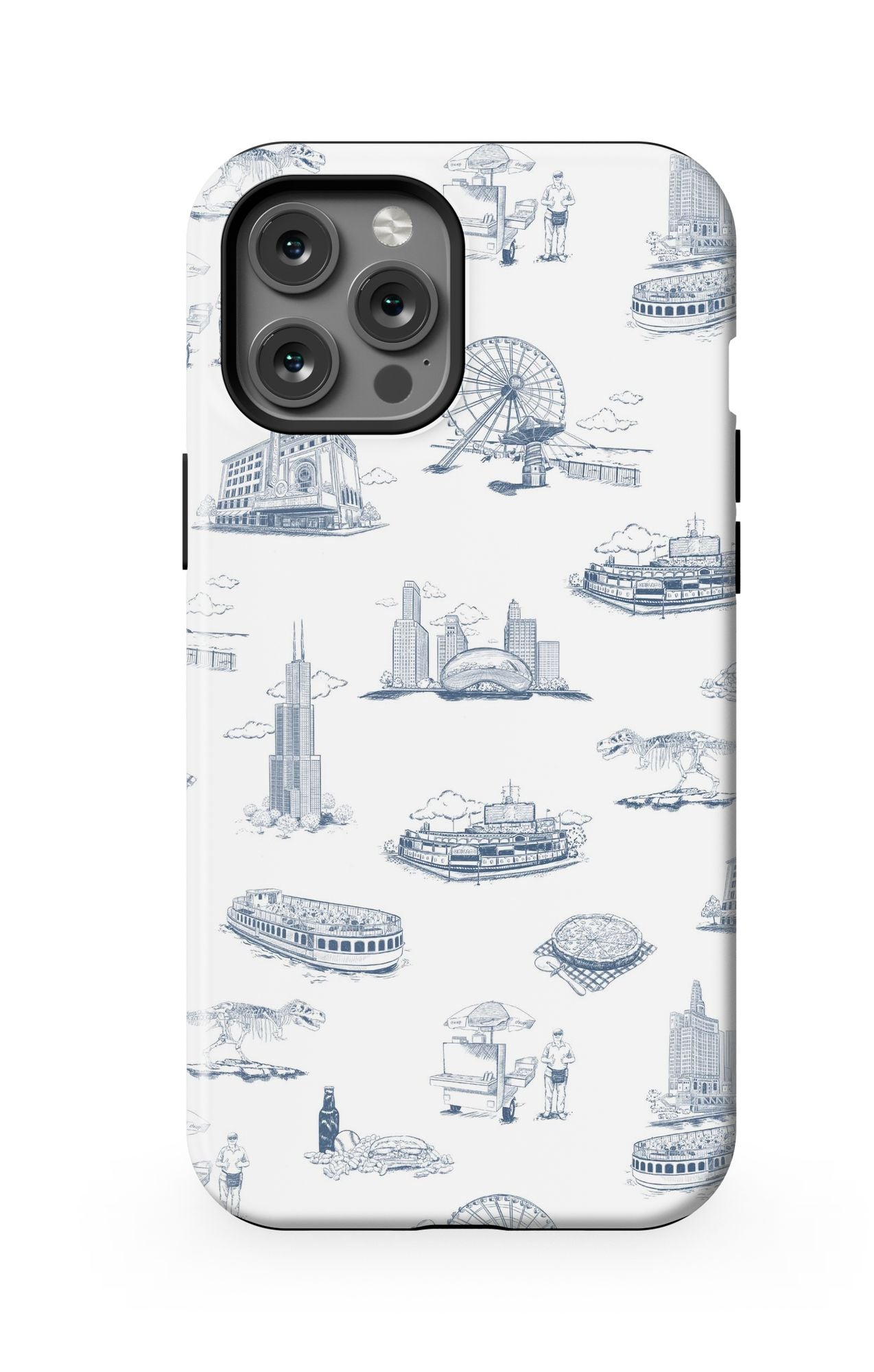 Chicago Toile iPhone Case Phone Case Navy / iPhone 12 Pro Max / Tough Katie Kime