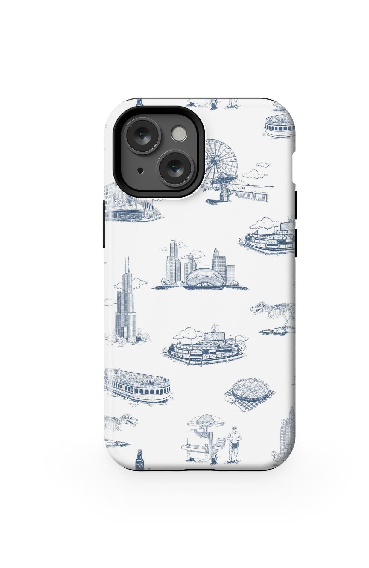 Chicago Toile iPhone Case Phone Case Navy / iPhone 13 Mini / MagSafe Tough Katie Kime