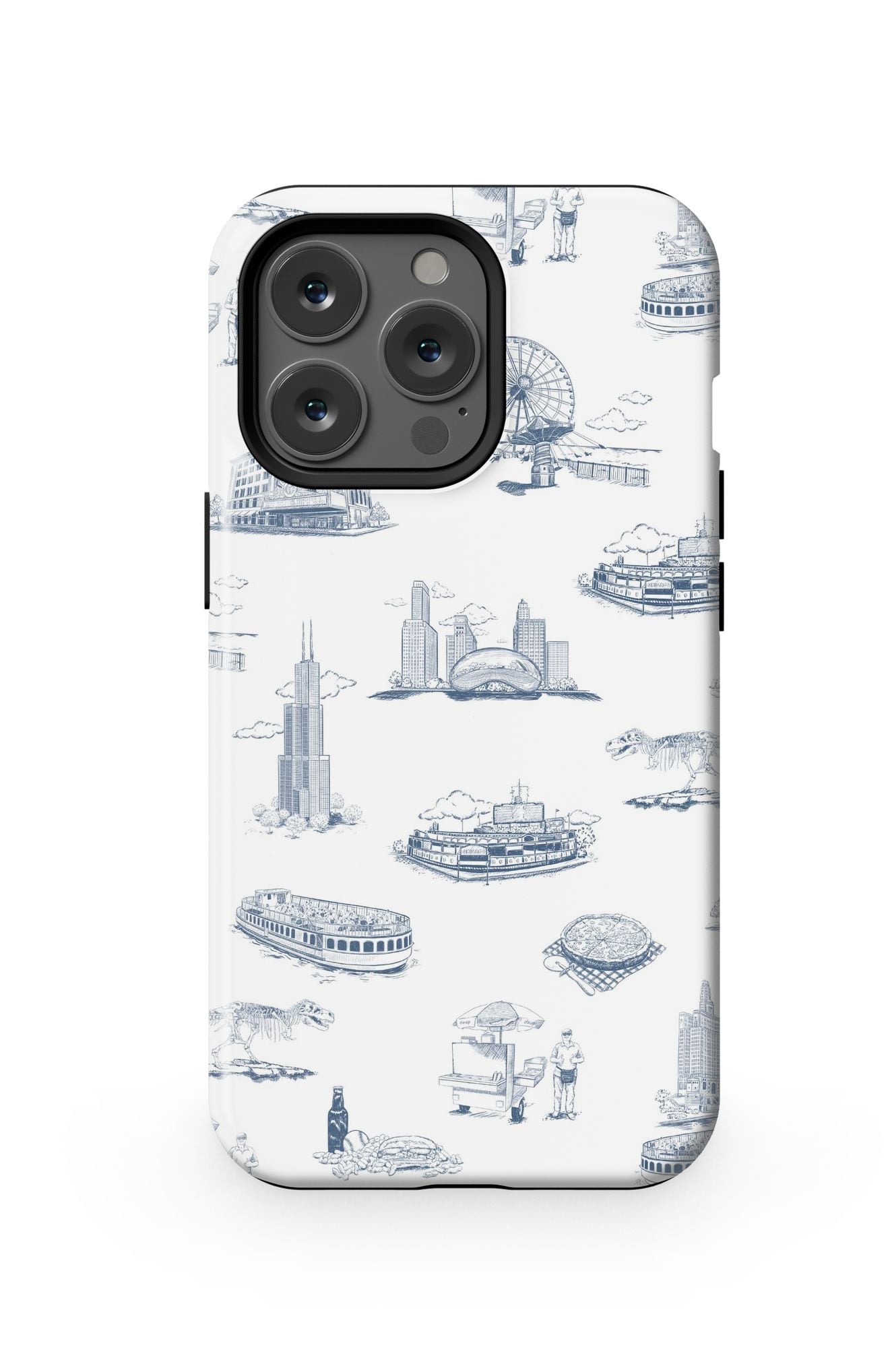 Chicago Toile iPhone Case Phone Case Navy / iPhone 13 Pro / MagSafe Tough Katie Kime