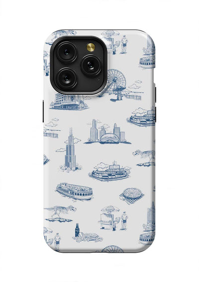Chicago Toile iPhone Case Phone Case Navy / iPhone 15 Pro Max / Tough Katie Kime