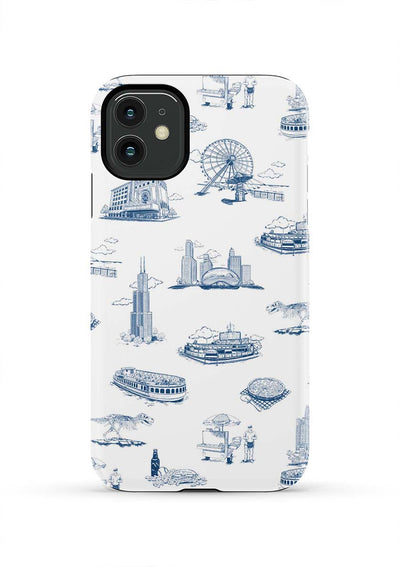 Chicago Toile iPhone Case Phone Case Tough / iPhone 11 / Navy Katie Kime