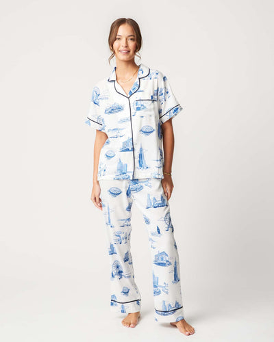 Chicago Toile Pajama Pants Set Pajama Set Katie Kime