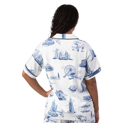 Chicago Toile Pajama Shorts Set Pajama Set Katie Kime