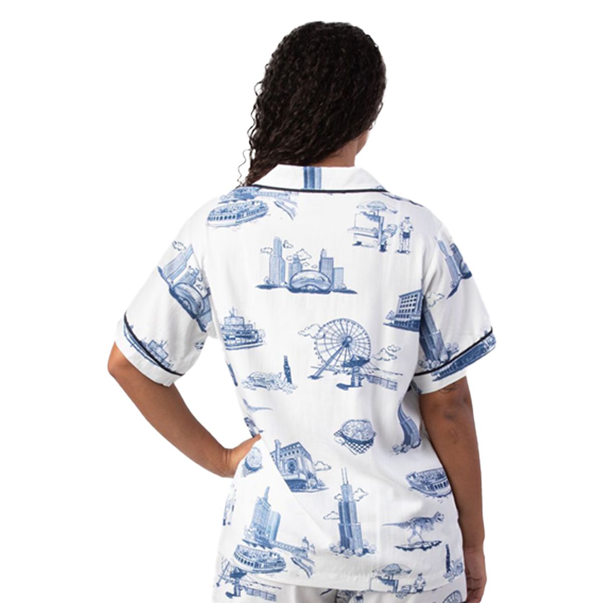 Chicago Toile Pajama Shorts Set Pajama Set Katie Kime