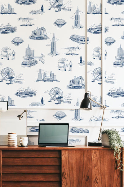 Chicago Toile Peel & Stick Wallpaper Peel & Stick Wallpaper Katie Kime