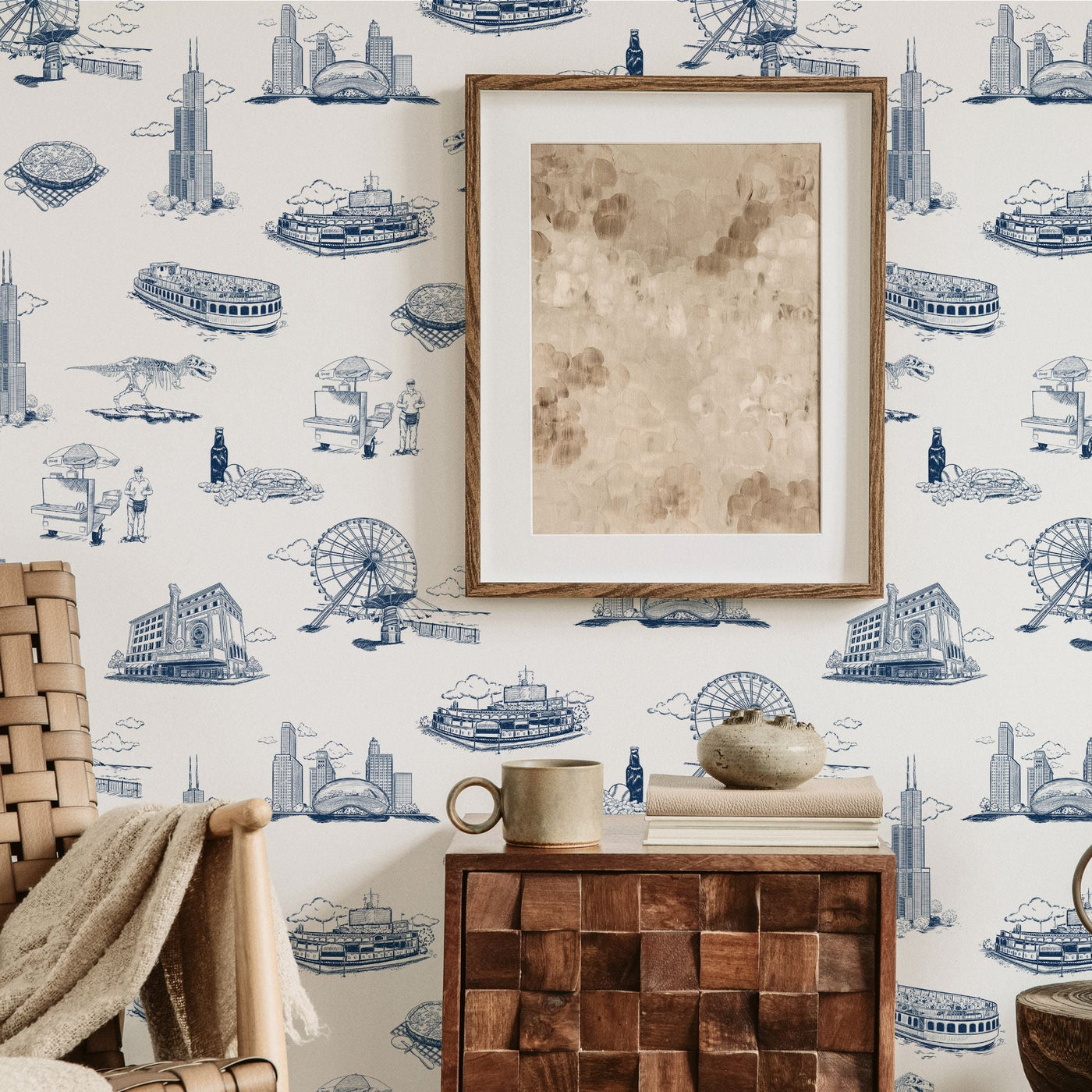 Chicago Toile Peel & Stick Wallpaper Peel & Stick Wallpaper Katie Kime