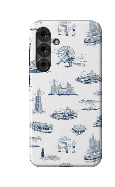 Chicago Toile Samsung Phone Case Phone Case Navy / Galaxy S25 Plus / Tough Katie Kime