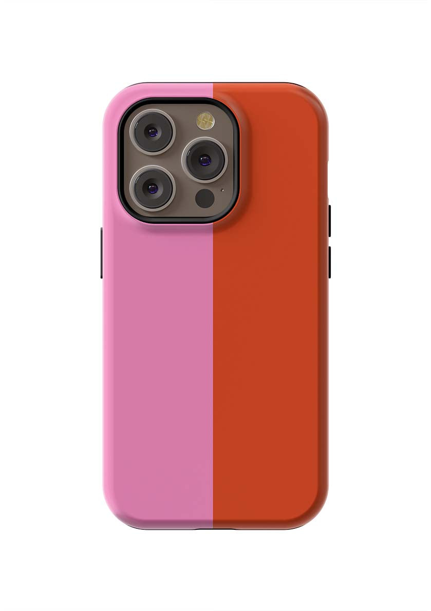Color Block iPhone Case Phone Case Pink Red / iPhone 14 Pro / Tough Katie Kime