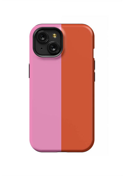 Color Block iPhone Case Phone Case Pink Red / iPhone 15 / Tough Katie Kime