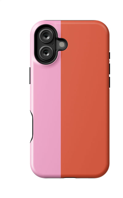 Color Block iPhone Case Phone Case Pink Red / iPhone 16 Plus / MagSafe Tough Katie Kime