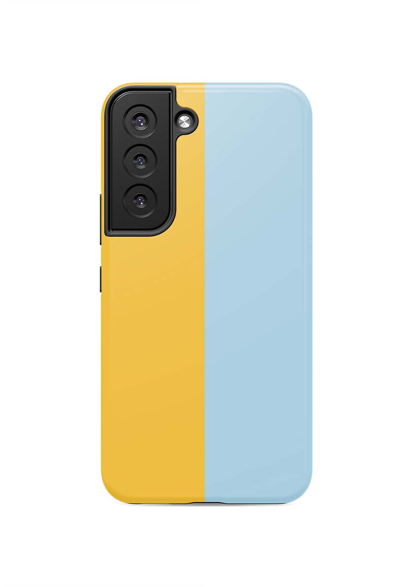 Color Block Samsung Phone Case Phone Case Light Blue Yellow / Galaxy S22 / Tough Katie Kime