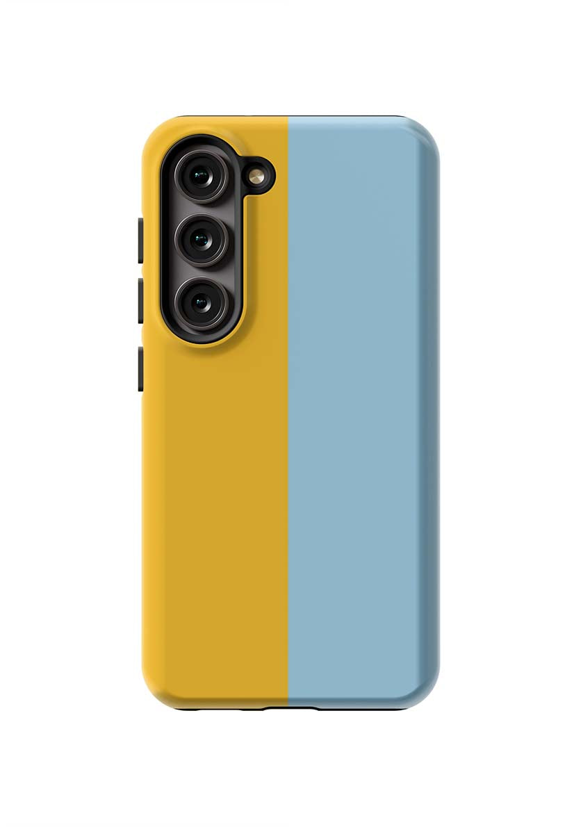 Color Block Samsung Phone Case Phone Case Light Blue Yellow / Galaxy S23 / Tough Katie Kime