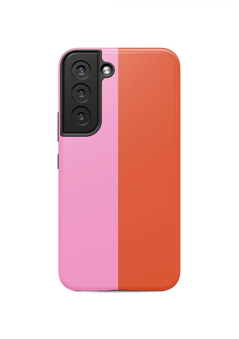 Color Block Samsung Phone Case Phone Case Pink Red / Galaxy S22 / Tough Katie Kime