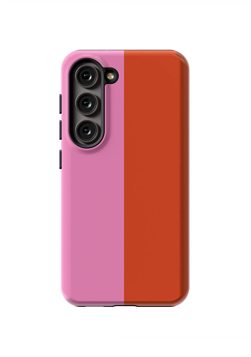 Color Block Samsung Phone Case Phone Case Pink Red / Galaxy S23 / Tough Katie Kime