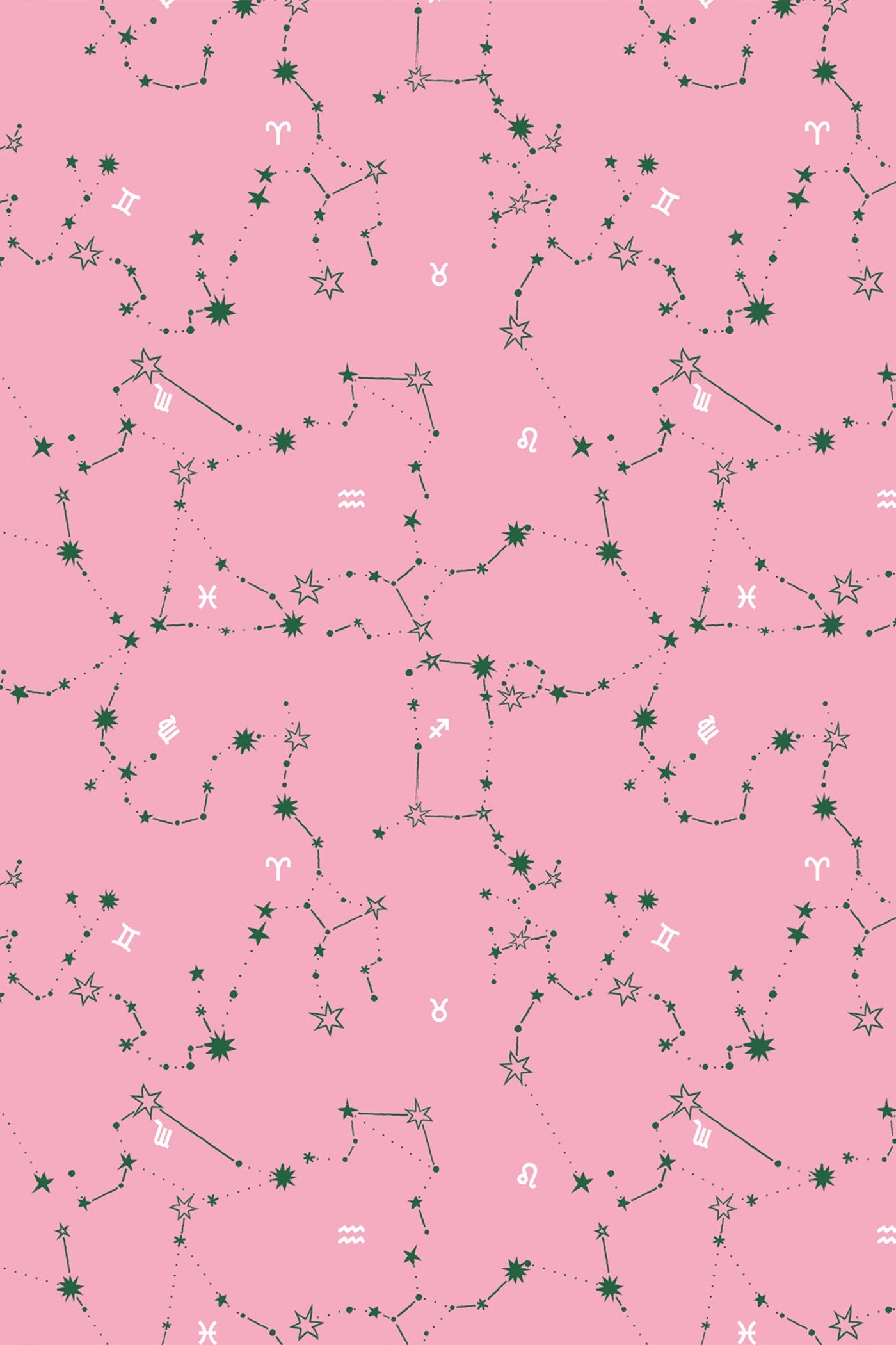 Constellations Peel & Stick Wallpaper Peel & Stick Wallpaper Pink Green / 24" x 144" Katie Kime