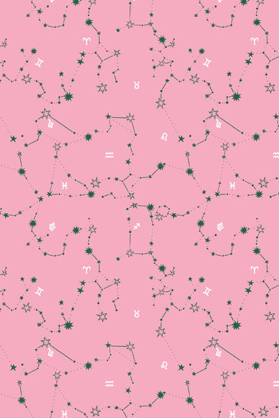 Constellations Peel & Stick Wallpaper Peel & Stick Wallpaper Pink Green / 24" x 144" Katie Kime