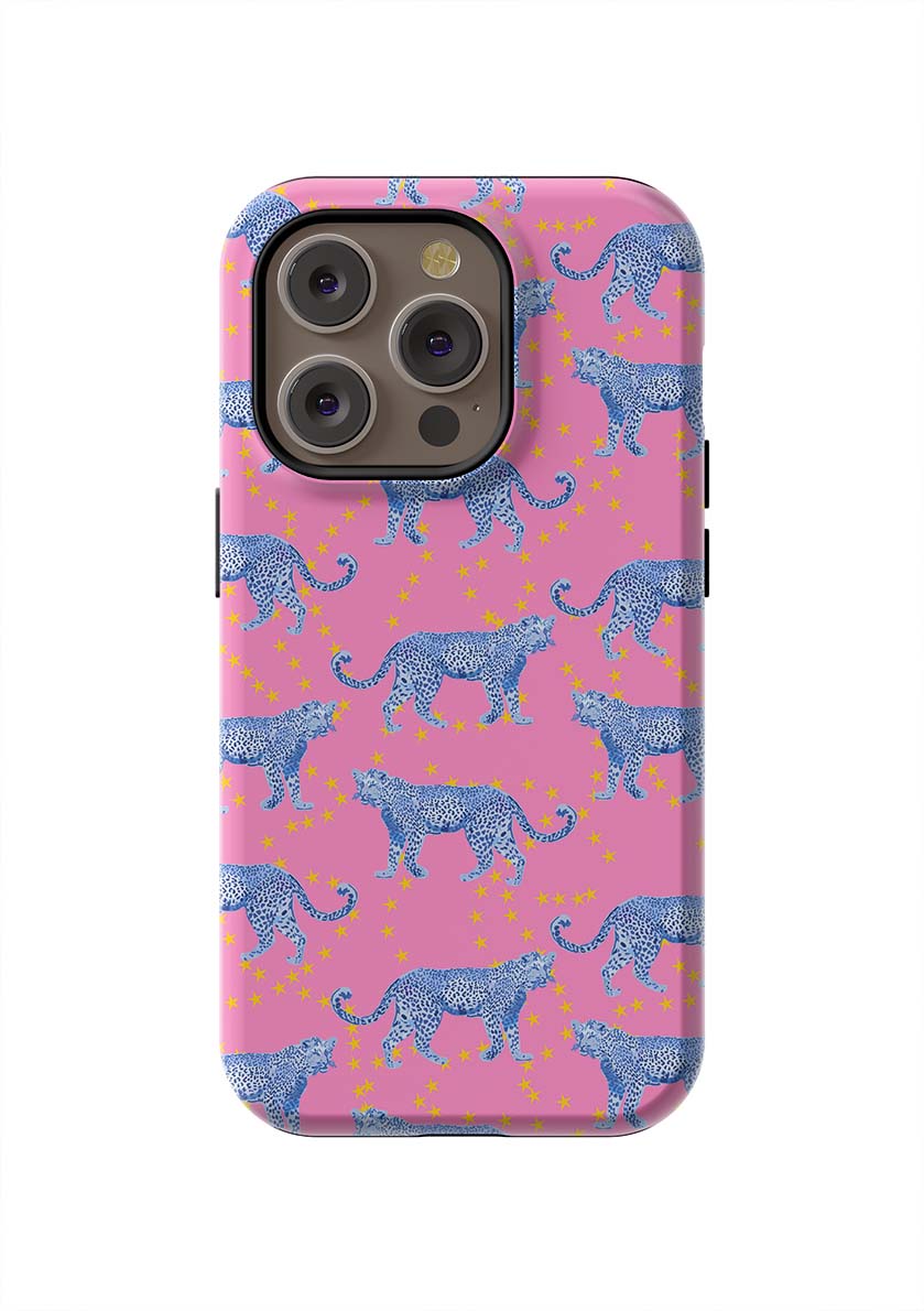 Cosmic Cheetah iPhone Case Phone Case Pink / iPhone 14 Pro / Tough Katie Kime