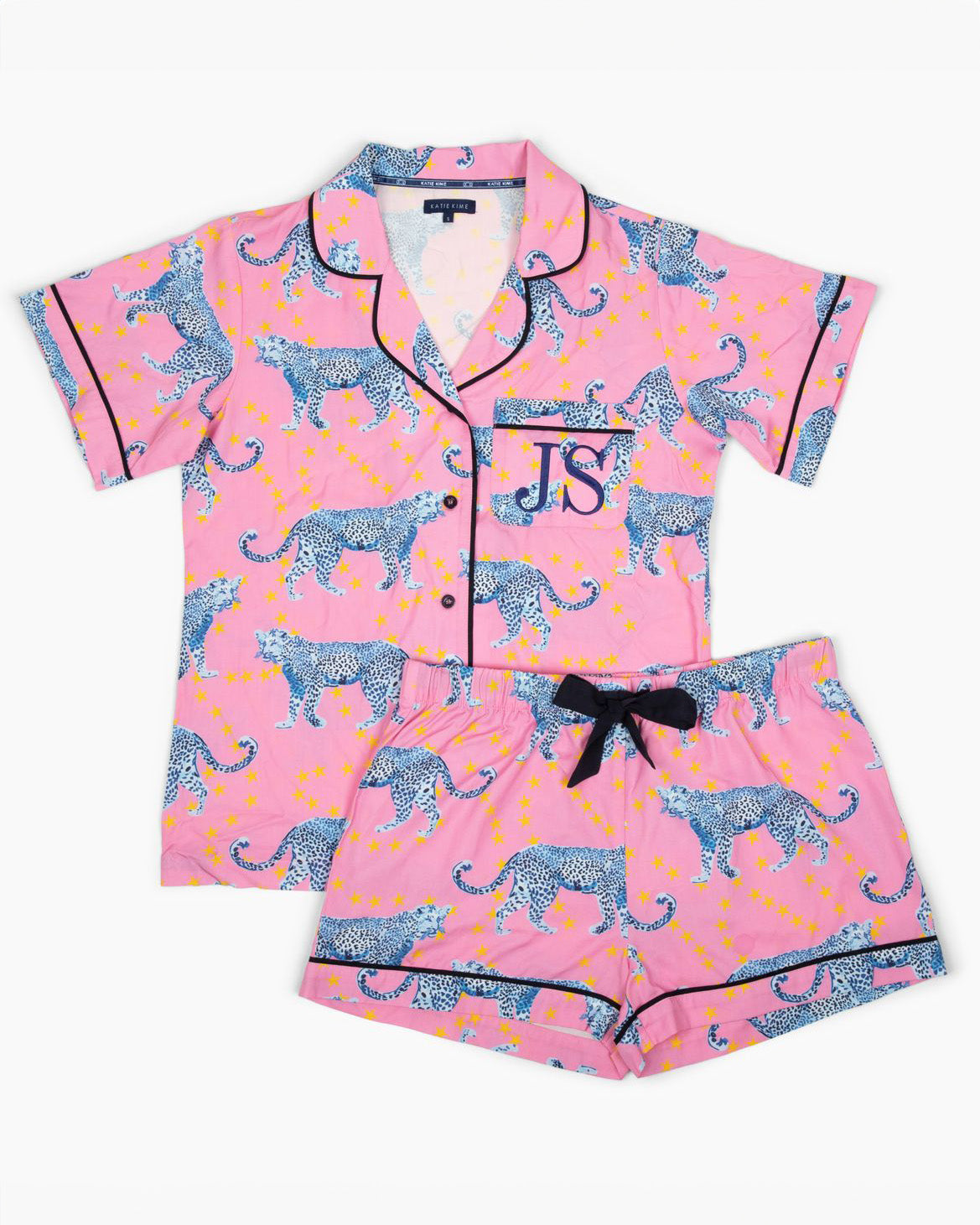 Pajama Set Cosmic Cheetah Pajama Shorts Set Katie Kime