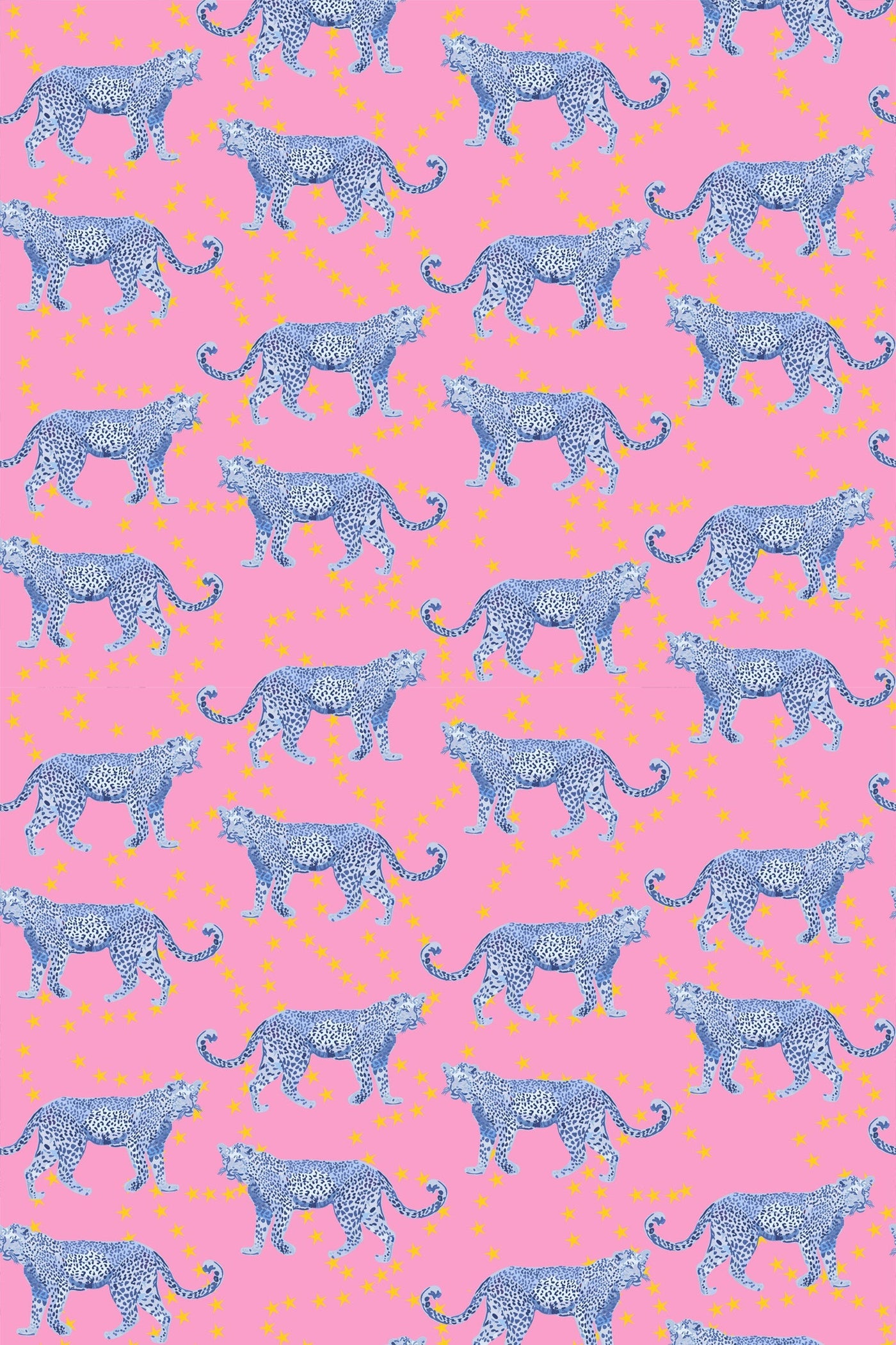 Cosmic Cheetah Peel & Stick Wallpaper Peel & Stick Wallpaper Pink / 24"x 48" Katie Kime