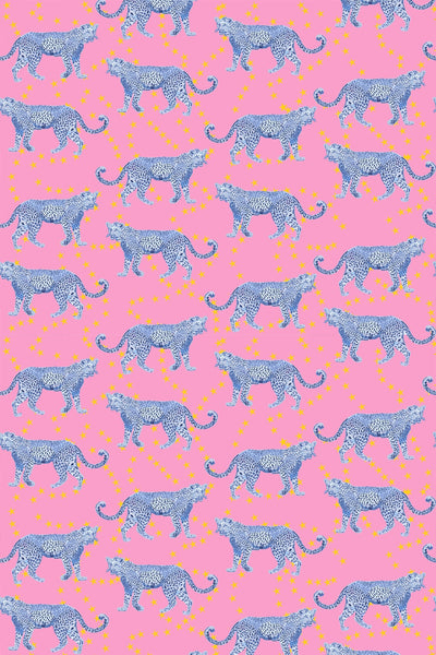 Peel & Stick Wallpaper Pink / 24"x 48" Cosmic Cheetah Peel & Stick Wallpaper Katie Kime