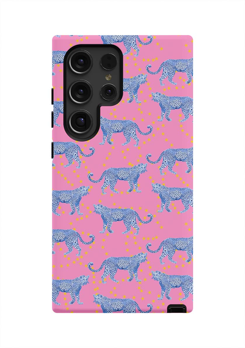 Cosmic Cheetah Samsung Phone Case Phone Case Pink / Galaxy S24 Ultra / Tough Katie Kime