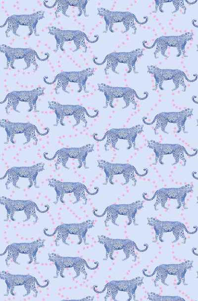 Cosmic Cheetah Traditional Wallpaper Wallpaper Pink / Large Sample Katie Kime