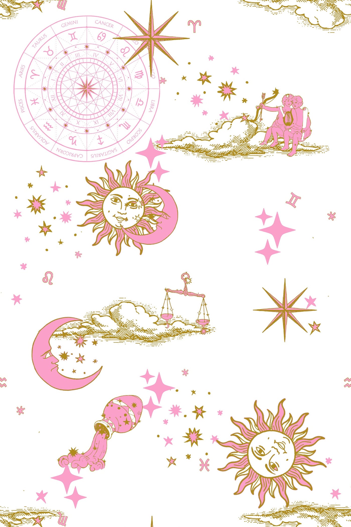 Cosmos Peel & Stick Wallpaper Peel & Stick Wallpaper Pink / 24" x 144" Katie Kime