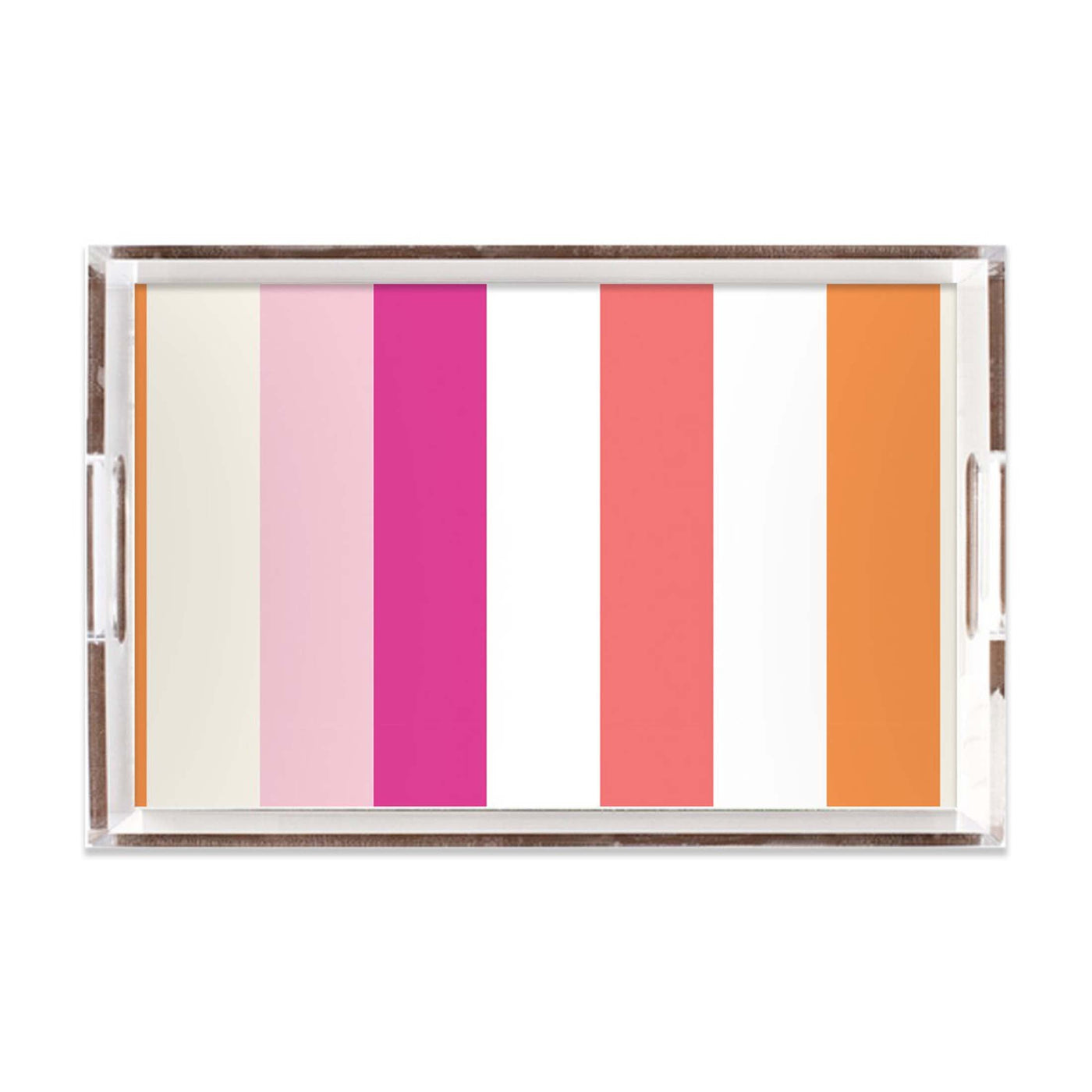 Cottage Stripes Lucite Tray Lucite Trays Pink / 11x17 Katie Kime