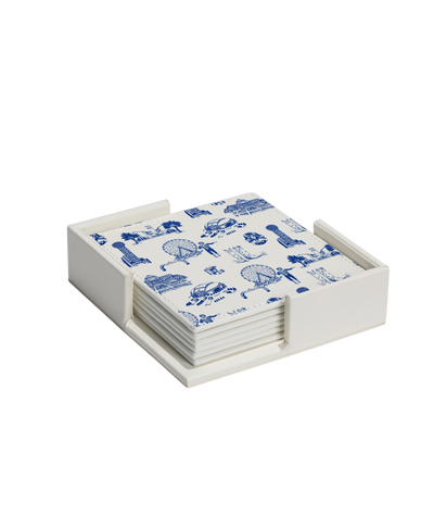 Dallas Toile Coaster Set Coaster Set Katie Kime